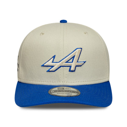 9SEVENTY Alpine Racing Contrast Visor Ivory Stretch Snapback