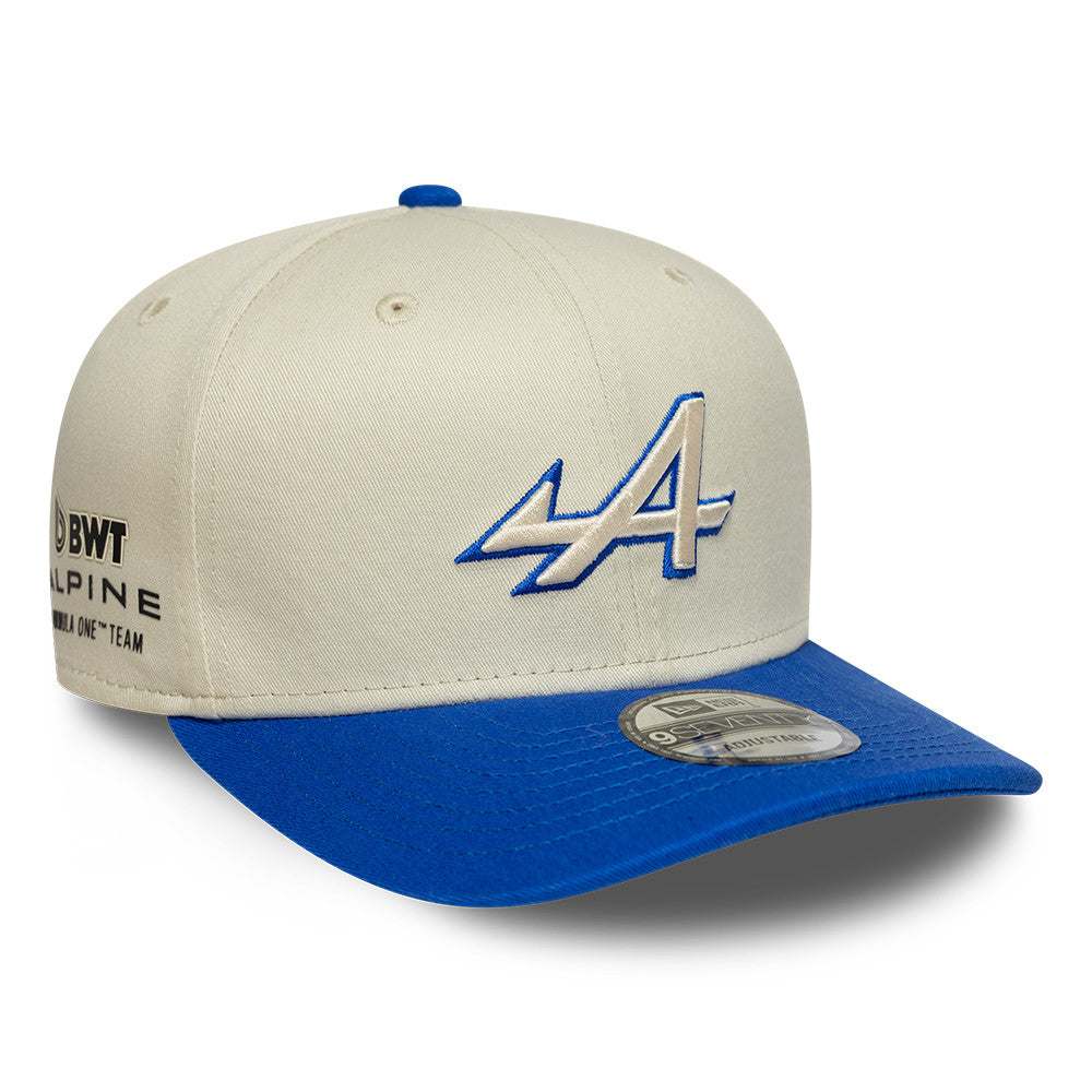 9SEVENTY Alpine Racing Contrast Visor Ivory Stretch Snapback