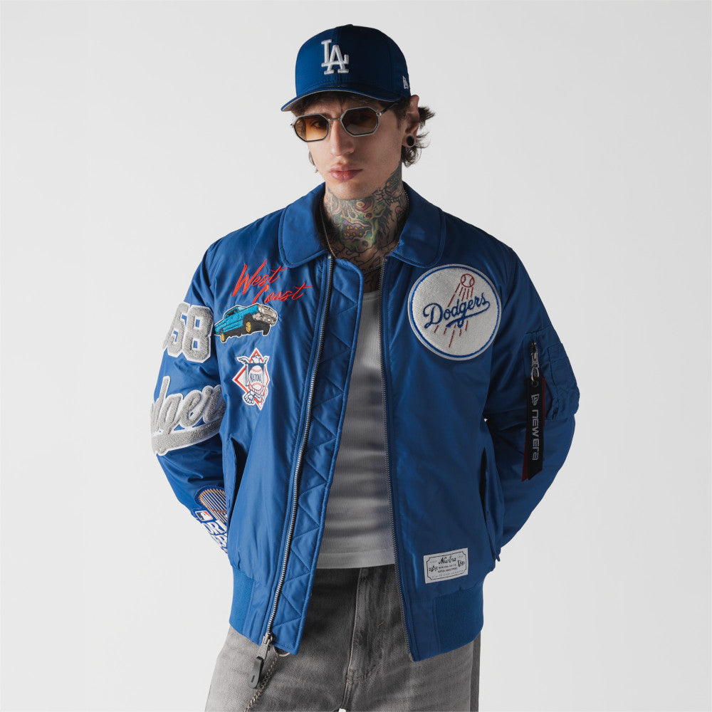 Los Angeles Dodgers MLB x Alpha Industries Light Royal Collared Bomber Jacket