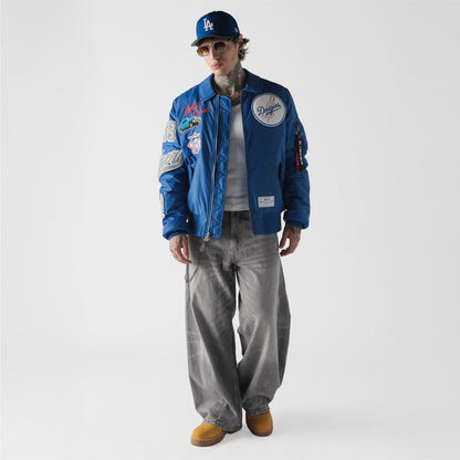 Los Angeles Dodgers MLB x Alpha Industries Light Royal Collared Bomber Jacket