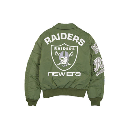 Las Vegas Raiders NFL x Alpha Industries Green Collared Bomber Jacket
