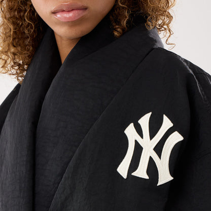 Women New York Yankees MLB x Alpha Industries Black Nylon Shawl Collar Bomber Jacket