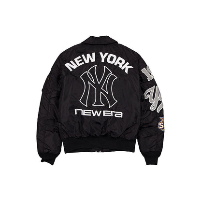 New York Yankees MLB x Alpha Industries Black Collared Bomber Jacket