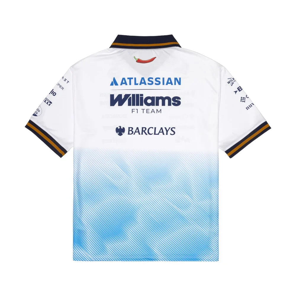 Atlassian Williams F1 Team Spain Race Special White Short Sleeve Collar T-Shirt