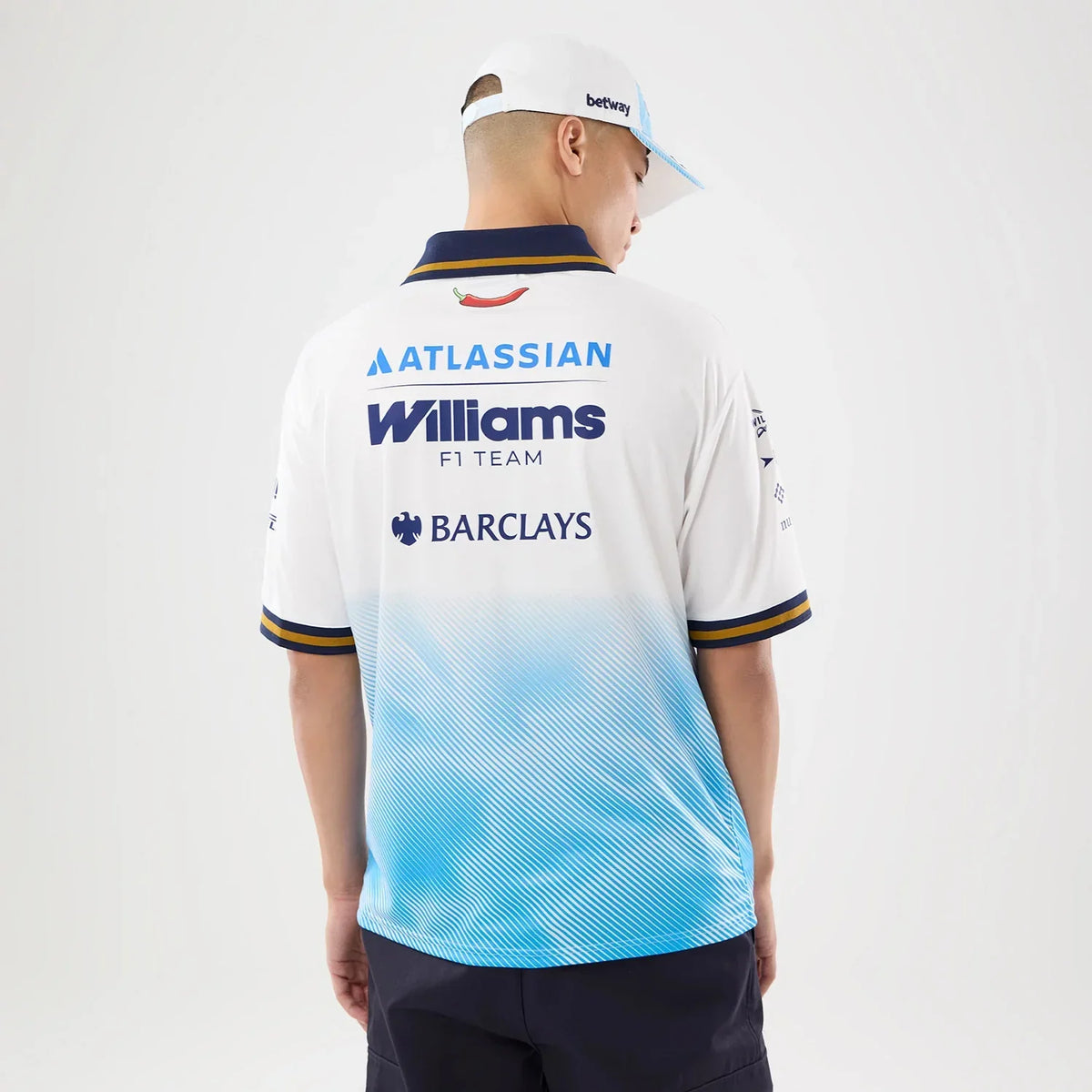 Atlassian Williams F1 Team Spain Race Special White Short Sleeve Collar T-Shirt