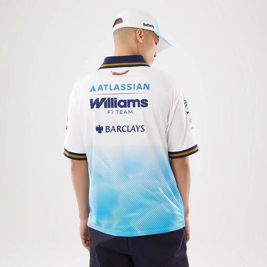 Atlassian Williams F1 Team Spain Race Special White Short Sleeve Collar T-Shirt