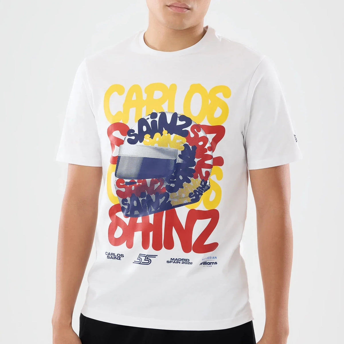Atlassian Williams F1 Team Carlos Sainz Spain Race Special White Short Sleeve T-Shirt