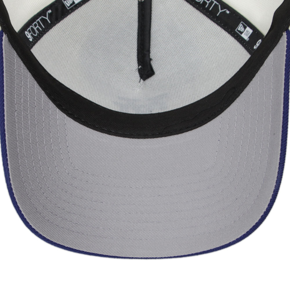 9FORTY A-Frame Los Angeles Dodgers Upside Down 2-Tone Chrome White Dark Royal Snapback