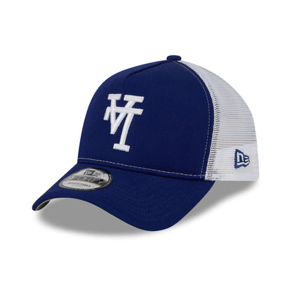 9FORTY A-Frame Trucker Foam Los Angeles Dodgers Upside Down Dark Royal White Snapback