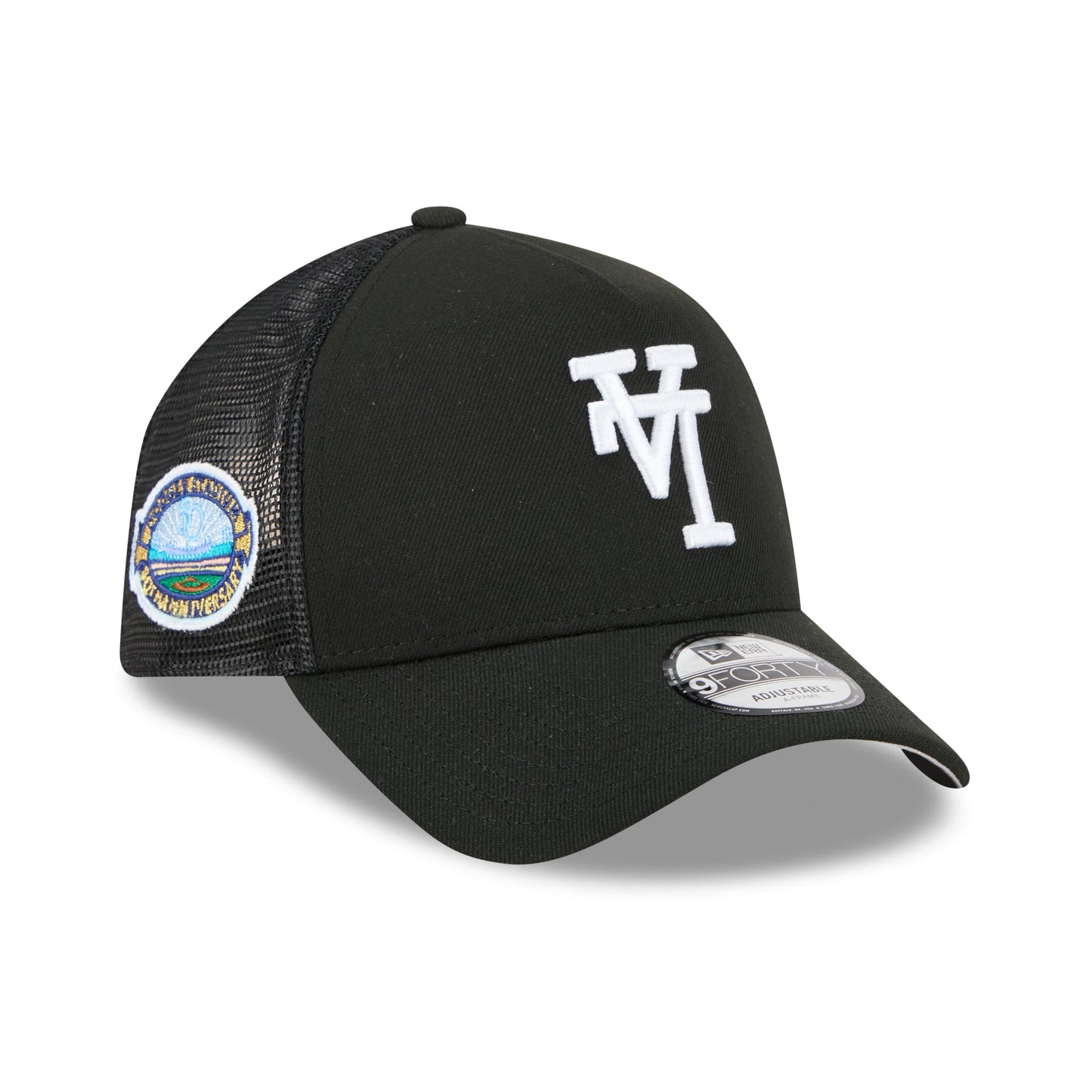 9FORTY A-Frame Trucker Los Angeles Dodgers Upside Down Black Snapback