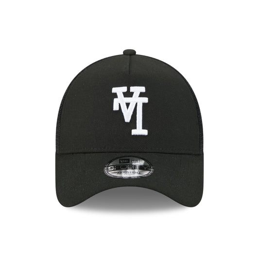 9FORTY A-Frame Trucker Los Angeles Dodgers Upside Down Black Snapback