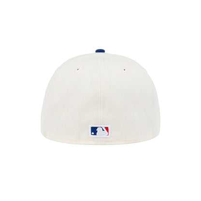 59FIFTY Los Angeles Dodgers Upside Down Dark Royal Visor Chrome White Fitted
