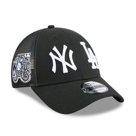 9FORTY Trucker New York Yankees & Los Angeles Dodgers 75th World Series Black Snapback