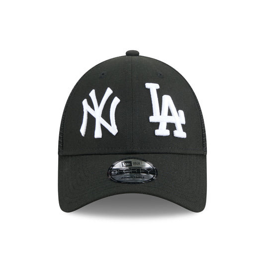 9FORTY Trucker New York Yankees & Los Angeles Dodgers 75th World Series Black Snapback