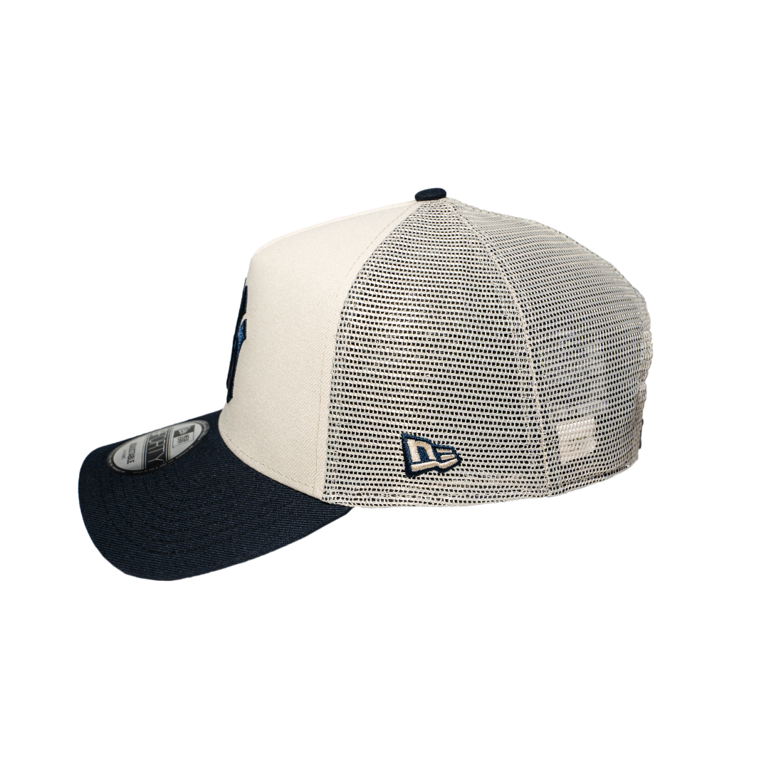 9FORTY A-Frame Trucker New York Yankees Stone Navy Snapback – New