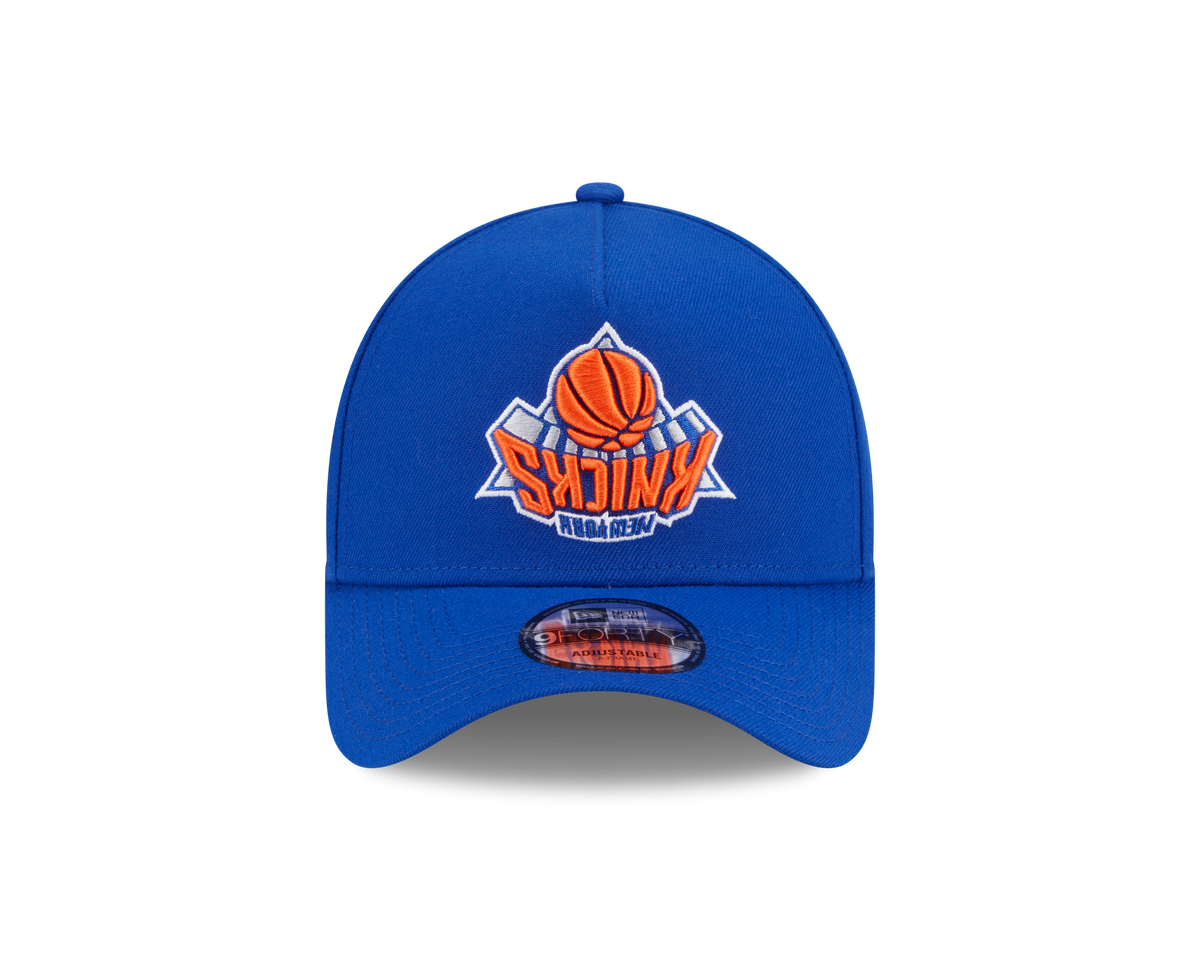 9FORTY A-Frame New York Knicks NBA Upside Down Majestic Blue Snapback