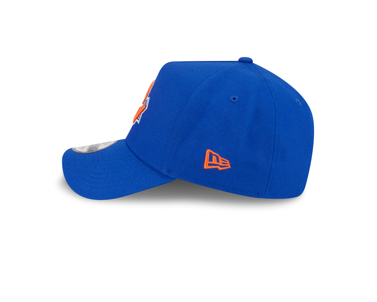 9FORTY A-Frame New York Knicks NBA Upside Down Majestic Blue Snapback
