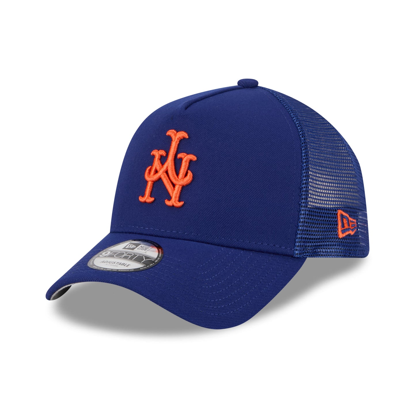 9FORTY A-Frame Trucker New York Mets Upside Down Dark Royal Snapback