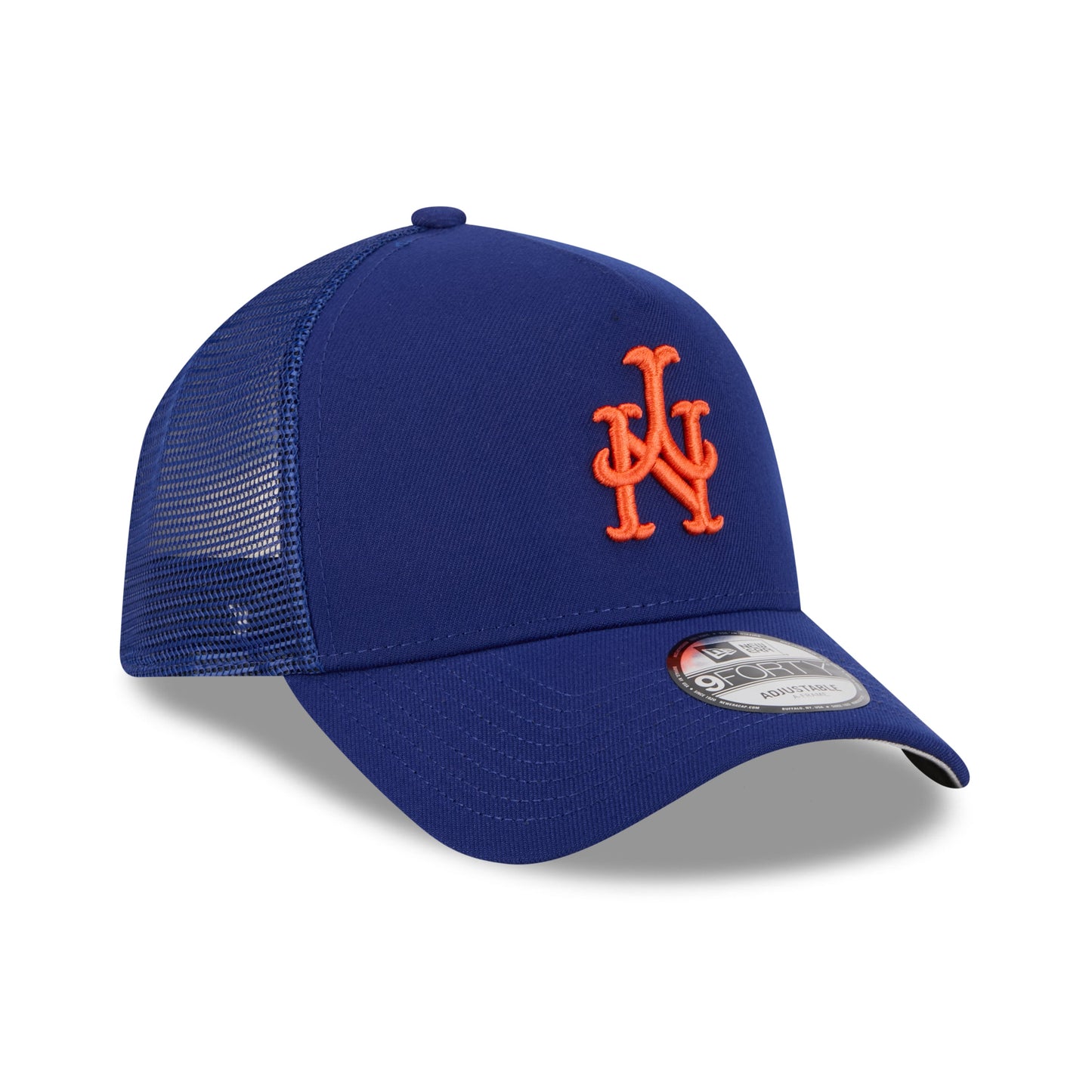 9FORTY A-Frame Trucker New York Mets Upside Down Dark Royal Snapback