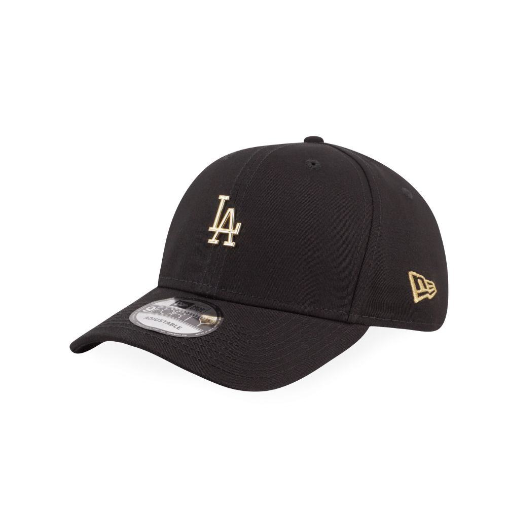 9FORTY Los Angeles Dodgers Metal Badge Gold Black Adjustable