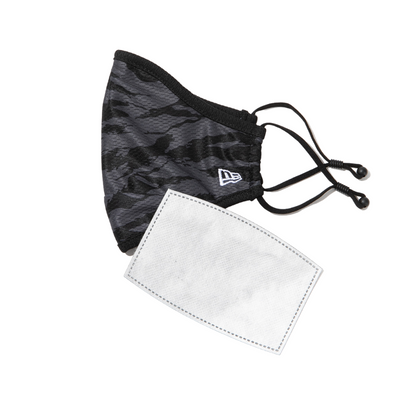 New Era Face Mask Camo Black